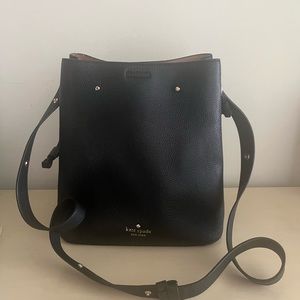 Black Kate Spade Marti Bucket Bag gently used w/ dust bag *SWIPE FOR DIMENSIONS*
